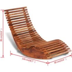 Rocking Sun Lounger Acacia Wood VidaXL -Outdoor Furniture Store 5026563 3