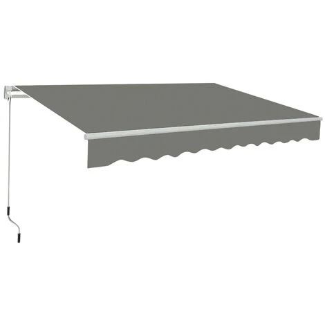 Grey Patio Manual Awning Garden Canopy Sun Shade Retractable Shelter 2.5x2M 4 Grey Patio Manual Awning Garden Canopy Sun Shade Retractable Shelter 2.5x2M - Image 2