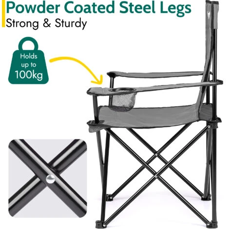 Folding Camping Chair - Grey 5 Folding Camping Chair - Grey - Image 3
