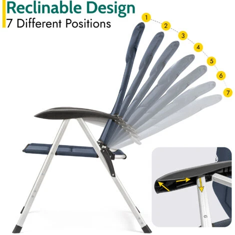 Reclining Camping Chair – Blue 5 Reclining Camping Chair – Blue - Image 3