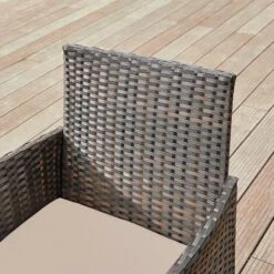 Songmics Garden Furniture Sets, Polyrattan Outdoor Patio Furniture, Conservatory PE Wicker Furniture, For Patio Balcony Backyard, Brown And Taupe GGF002K01 9 Songmics Garden Furniture Sets, Polyrattan Outdoor Patio Furniture, Conservatory PE Wicker Furniture, For Patio Balcony Backyard, Brown And Taupe GGF002K01 -Outdoor Furniture Store 50821976 3
