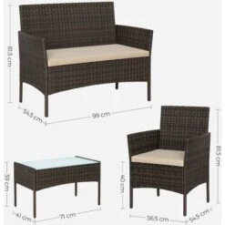Songmics Garden Furniture Sets, Polyrattan Outdoor Patio Furniture, Conservatory PE Wicker Furniture, For Patio Balcony Backyard, Brown And Taupe GGF002K01 11 Songmics Garden Furniture Sets, Polyrattan Outdoor Patio Furniture, Conservatory PE Wicker Furniture, For Patio Balcony Backyard, Brown And Taupe GGF002K01 -Outdoor Furniture Store 50821976 5