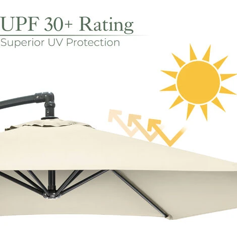 Banana Parasol 3m - Taupe 6 Banana Parasol 3m - Taupe - Image 4