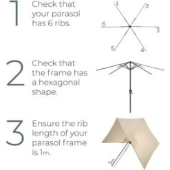 Replacement Parasol Canopy - 2m - Taupe -Outdoor Furniture Store 50827464 5