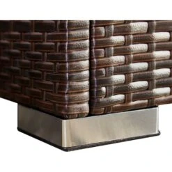 Teamson Home Outdoor Garden Lounge Set, 7 Piece Rattan Garden Furniture Set, Large Garden Corner Sofa, Tempered Glass Tabletop - Brown/Cream 11 Teamson Home Outdoor Garden Lounge Set, 7 Piece Rattan Garden Furniture Set, Large Garden Corner Sofa, Tempered Glass Tabletop - Brown/Cream -Outdoor Furniture Store 50827744 5