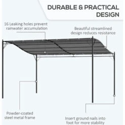 Outsunny 4 X 3M Wall Mounted Awning Free Stand Canopy Shade Porch Pergola Cream -Outdoor Furniture Store 50886422 5