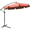 Outsunny 2.7m Garden Cantilever Banana Parasol Sun Shade W/ Crank Wine Red -Outdoor Furniture Store 50886494 1