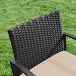 Songmics Garden Furniture Set, 3-Piece Outdoor Patio Furniture Sets, PE Rattan, Outdoor Seating For Bistro Front Porch Balcony, Easy To Assemble, 2 Chairs And 1 Table, Black And Beige GGF010M03 10 Songmics Garden Furniture Set, 3-Piece Outdoor Patio Furniture Sets, PE Rattan, Outdoor Seating For Bistro Front Porch Balcony, Easy To Assemble, 2 Chairs And 1 Table, Black And Beige GGF010M03 -Outdoor Furniture Store 50903779 4