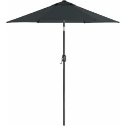 Songmics Garden Parasol Umbrella 2 M, Sunshade With Metal Pole And Ribs, Tiltable, Base Not Included, For Outdoor Terrace Balcony, Grey GPU202G01