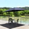 COSTWAY 3m Garden Cantilever Parasol, 360° Rotation Square Overhanging Umbrella With 4-Level Tilting Adjustment And Crank Handle, Outdoor Offset Market Umbrellas For Patio Backyard -Outdoor Furniture Store 51037374 1