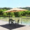 COSTWAY 3m Garden Cantilever Parasol, 360Â¡Ã£ Rotation Square Overhanging Umbrella With 4-Level Tilting Adjustment And Crank Handle, Outdoor Offset Market Umbrellas For Patio Backyard -Outdoor Furniture Store 51037384 1