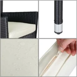 Deuba Poly Rattan Garden Dining Table Chairs Set Rectangular Outdoor Patio Glass Top Furniture Seating Group 4+1 Seater Conservatory Square Beige Black Balcony Backyard 11 Deuba Poly Rattan Garden Dining Table Chairs Set Rectangular Outdoor Patio Glass Top Furniture Seating Group 4+1 Seater Conservatory Square Beige Black Balcony Backyard -Outdoor Furniture Store 51037945 5