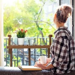 Relaxdays Folding Balcony Table, Hangs On Terrace Ledge, WxD: 60x45 Cm, Height Adjustable, Small Deck Table, Wood, Brown -Outdoor Furniture Store 51259971 3