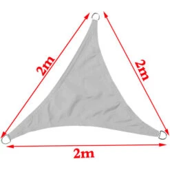 Grey Sun Shade Sail Garden Patio Party Sunscreen Awning Canopy 98% UV Block Triangle 2x2x2m 9 Grey Sun Shade Sail Garden Patio Party Sunscreen Awning Canopy 98% UV Block Triangle 2x2x2m -Outdoor Furniture Store 51309003 4