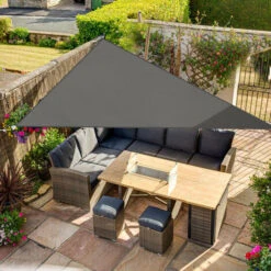 Sun Shade Sail Garden Patio Sunscreen Awning Canopy UV Protection Anthracite Triangle 2x2x2m