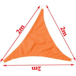 Sun Shade Sail Garden Patio Awning Canopy 98% UV Block Sunscreen Shelter Orange Triangle 2x2x2m -Outdoor Furniture Store 51309183 4