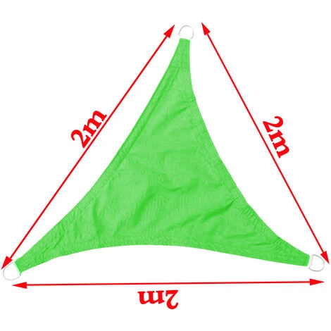 Sun Shade Sail Garden Patio Sunscreen Awning Canopy 98% UV Block Light Green Triangle 2x2x2m 7 Sun Shade Sail Garden Patio Sunscreen Awning Canopy 98% UV Block Light Green Triangle 2x2x2m - Image 5