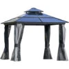 Outsunny Polycarbonate Hardtop Gazebo W/ Double Roof & Aluminium Frame 3 X 3(m) -Outdoor Furniture Store 51386027 1
