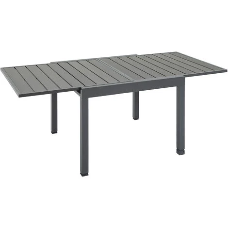 Outsunny Extendable Dining Table Metal Outdoor Slat Table For 4-6 Person Grey 3 Outsunny Extendable Dining Table Metal Outdoor Slat Table For 4-6 Person Grey
