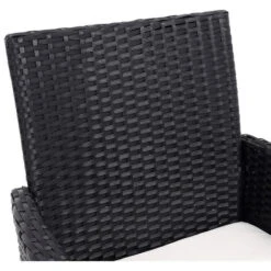 Livingandhome Set Of 4 Patio Garden Rattan Chairs Lounge Cushioned Garden Chairs,Black 11 Livingandhome Set Of 4 Patio Garden Rattan Chairs Lounge Cushioned Garden Chairs,Black -Outdoor Furniture Store 51386066 5