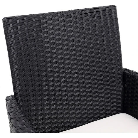 Livingandhome Set Of 4 Patio Garden Rattan Chairs Lounge Cushioned Garden Chairs,Black 7 Livingandhome Set Of 4 Patio Garden Rattan Chairs Lounge Cushioned Garden Chairs,Black - Image 5