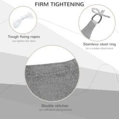 Outsunny Sun Shade Sail Rectangle HDPE Canopy UV Protection, Charcoal Grey 5m X 4m -Outdoor Furniture Store 51519872 5