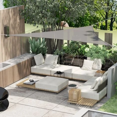 Outsunny Triangle Sun Shade Sail UV Protection HDPE Canopy W/ Rings 4x4m 5 Outsunny Triangle Sun Shade Sail UV Protection HDPE Canopy W/ Rings 4x4m - Image 3