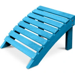 Garden Chair Footrest Adirondack Wood Outdoor Furniture - Alana Turquoise Hemlock Wood
