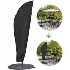 Protective Cover For Parasol With Stem And Offset Parasol 2 To 4 M Large Parasol Protection Against Bad Weather, UV Rays And The Wind Outdoor For Deported Parasol 280 X 30/81/46 Cm
