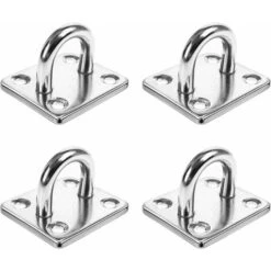 LangRay 4Pcs 6mm 304 Stainless Steel Oblique Plate Protective Eye, Marine Stapling Hardware Hook Loop