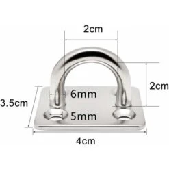 LangRay 4Pcs 6mm 304 Stainless Steel Oblique Plate Protective Eye, Marine Stapling Hardware Hook Loop -Outdoor Furniture Store 51795348 5