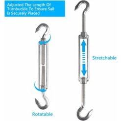 LangRay Shade Sail Fixing Kit, Stainless Shade Sail - For Safe Installation Of Square And Triangular Canopies 9 LangRay Shade Sail Fixing Kit, Stainless Shade Sail - For Safe Installation Of Square And Triangular Canopies -Outdoor Furniture Store 51796500 3