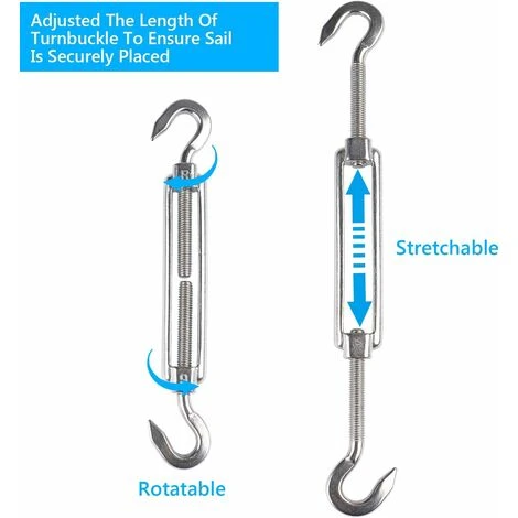 LangRay Shade Sail Fixing Kit, Stainless Shade Sail - For Safe Installation Of Square And Triangular Canopies 5 LangRay Shade Sail Fixing Kit, Stainless Shade Sail - For Safe Installation Of Square And Triangular Canopies - Image 3