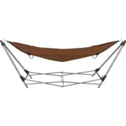 Topdeal Hammock With Foldable Stand Brown VDTD28564 9 Topdeal Hammock With Foldable Stand Brown VDTD28564 -Outdoor Furniture Store 51869654 3