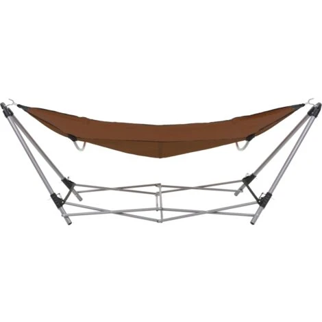 Topdeal Hammock With Foldable Stand Brown VDTD28564 5 Topdeal Hammock With Foldable Stand Brown VDTD28564 - Image 3
