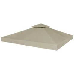 Topdeal 2-Tier Gazebo Top Cover 310 G/m2 3x3 M Taupe VDTD28944
