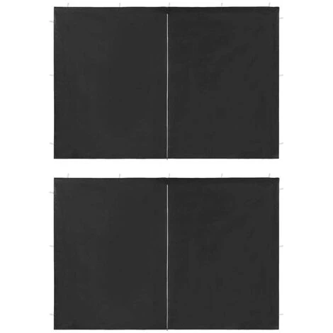 Topdeal Party Tent Sidewall 2 Pcs With Zipper PE Anthracite VDTD29270 3 Topdeal Party Tent Sidewall 2 Pcs With Zipper PE Anthracite VDTD29270