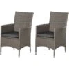 Outsunny 2PC Outdoor Rattan Armchair Wicker Dining Chair Set For Garden Grey -Outdoor Furniture Store 51923188 1