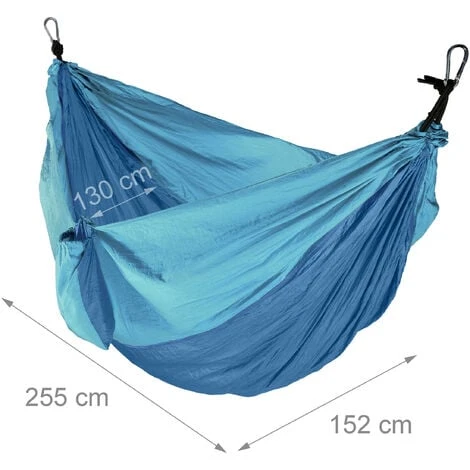 Relaxdays Hammock Outdoor, Travel Hammock For 2 People, Ultra-light,Camping, Up To 200 Kg, Blue 6 Relaxdays Hammock Outdoor, Travel Hammock For 2 People, Ultra-light,Camping, Up To 200 Kg, Blue - Image 4