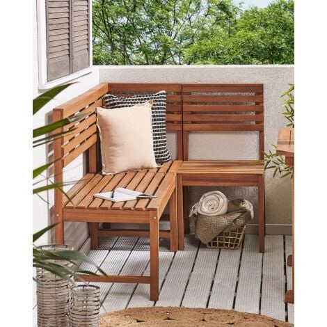 Modular Balcony Furniture 1-Seat Section Acacia Wood Chair Treia 4 Modular Balcony Furniture 1-Seat Section Acacia Wood Chair Treia - Image 2