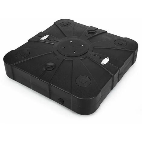 COSTWAY Parasol Base Weights With Removable Cross Base, 4 Built-in Wheels Square Patio Cantilever Base, Water Or Sand Filled Heavy Duty Umbrella Base Stand For Outdoor Garden 3 COSTWAY Parasol Base Weights With Removable Cross Base, 4 Built-in Wheels Square Patio Cantilever Base, Water Or Sand Filled Heavy Duty Umbrella Base Stand For Outdoor Garden