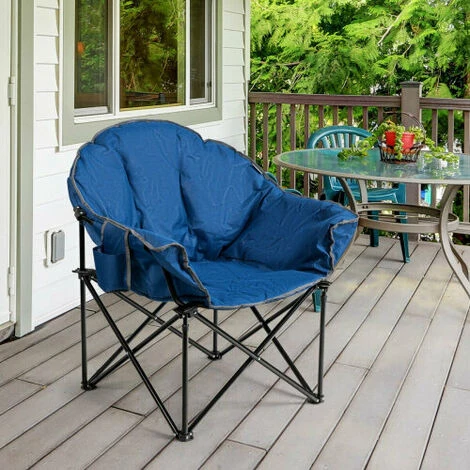 Folding Camping Chair Padded Potable Garden Patio Chair Moon Chair 4 Folding Camping Chair Padded Potable Garden Patio Chair Moon Chair - Image 2