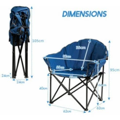 Folding Camping Chair Padded Potable Garden Patio Chair Moon Chair 7 Folding Camping Chair Padded Potable Garden Patio Chair Moon Chair -Outdoor Furniture Store 52542112 3