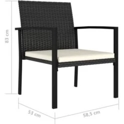 Garden Dining Chairs 2 Pcs Poly Rattan Black VidaXL -Outdoor Furniture Store 52831859 3