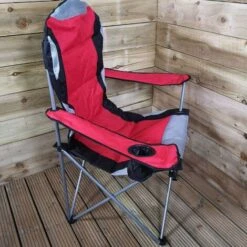 Luxury Padded High Back Folding Outdoor / Camping / Fishing Chair In Red -Outdoor Furniture Store 52974126 3
