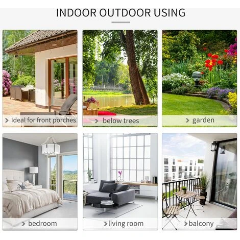 Outsunny Hanging Hammock Chair Macrame Seat For Outdoor Patio Garden White 6 Outsunny Hanging Hammock Chair Macrame Seat For Outdoor Patio Garden White - Image 4