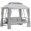 Outsunny 3 Seater Swing Chair Hammock Gazebo Patio Bench Outdoor Light Grey 2 Outsunny 3 Seater Swing Chair Hammock Gazebo Patio Bench Outdoor Light Grey -Outdoor Furniture Store 53165805 1