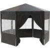 Outsunny 3.9m Outdoor Gazebo Canopy Party Tent With 6 Removable Side Walls Black -Outdoor Furniture Store 53377483 1