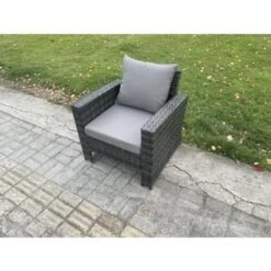 Fimous High Back Rattan Outdoor Garden Furniture Single Sofa Arm Chair Patio Furniture With Thick Seat And Back Cushion 9 Fimous High Back Rattan Outdoor Garden Furniture Single Sofa Arm Chair Patio Furniture With Thick Seat And Back Cushion -Outdoor Furniture Store 53420397 3