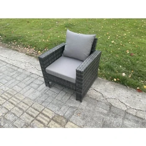 Fimous High Back Rattan Outdoor Garden Furniture Single Sofa Arm Chair Patio Furniture With Thick Seat And Back Cushion 5 Fimous High Back Rattan Outdoor Garden Furniture Single Sofa Arm Chair Patio Furniture With Thick Seat And Back Cushion - Image 3